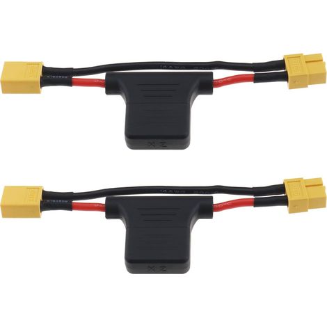 2pcs XT60 Mâle à XT60 Femelle Câble d'extension avec 30A Fusible 14AWG Fil de Silicone pour Vélos Électriques Drone RC Voiture Quadcopter Chargeur de Batterie (1/5)