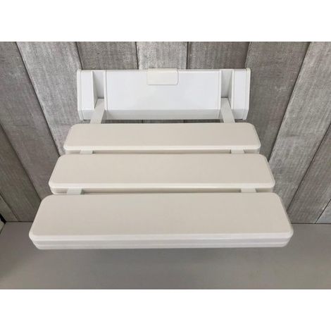 Chaise de douche pliable blanche – Légère et stable – Confort et sécurité pour la salle de bain (1/5)