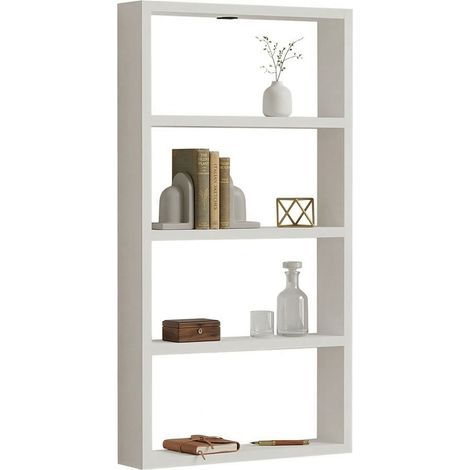Mensola Cervasca, 4 Ripiani, 43x9x80h cm Bianco