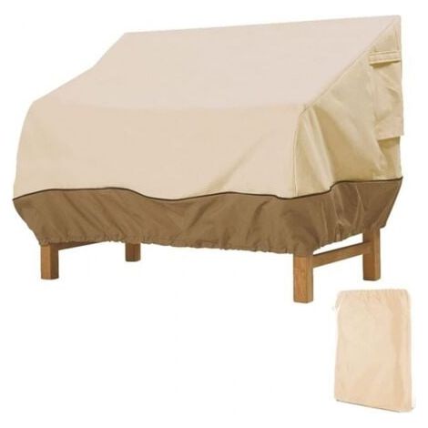 Beige,85×80×91.5cm Housse de Protection pour Banc, Housse Banc Jardin Tissu Oxford Imperméable, Housse de Banc Exterieur Anti UV et Vent Housse de Protection pour Canapé (1/5)