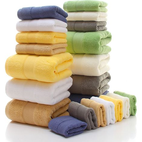 Serviette De Bain - Coton 100 % - 75 X 35 Cm - Pour Salle De Bain Plage Hotel Maison - 1 Piece (1/5)