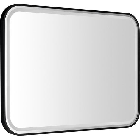 Miroir CETIS avec éclairage LED 100x70cm, noir mat (1/4)