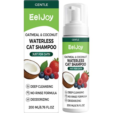 Shampoing sans rinçage pour animaux de compagnie, pour un nettoyage quotidien, désodorisant, application facile et solution de nettoyage pratique sans eau -- 200 ml (1/5)