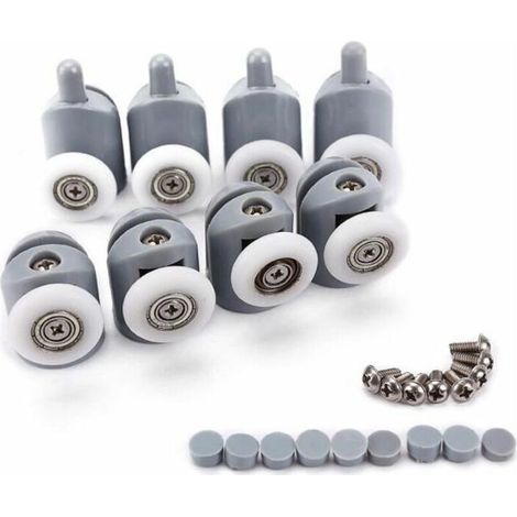 23Mm Rouleau Roulette Pour Porte De Douche Coulissante Galet Ajustables Roue Porte Douche Salle De Bain 8Pcs (1/5)
