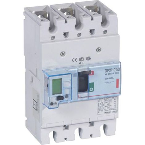Disjoncteur électronique DPX³250 pouvoir de coupure 36kA 400V - 3P - 40A - LEGRAND