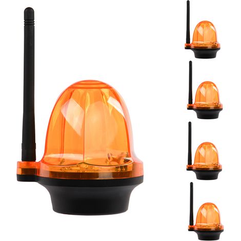 Pack de 5 Feu clignotant portail et garage 12 24 220V, LED d’alarme YET6139 sans fil Orange lumière stroboscopique pour l’automatisation portail électrique porte de Garage volet roulant (1/5)