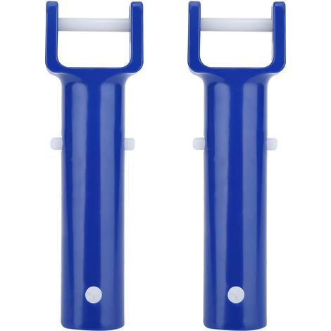 Poolbürstengriff, 2 Stück, blau, für Schwimmbad, V-förmiger Clip, Bürstenkopfgriff, Ersatz-Schwimmbadzubehör