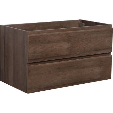 Waschbeckenunterschrank Angela 100cm - Braun eiche - Unterschran