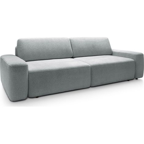 Selsey Baleo - 3-Sitzer Sofa mit Schlaffunktion, Chenille-Bezug, Hellgrau (1/5)
