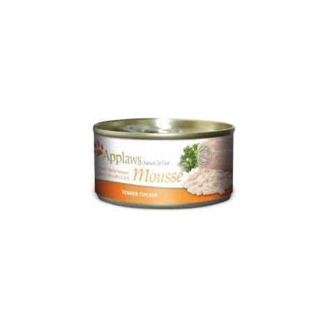 Alimento húmedo premium para gatos Applaws, sabor mousse de pollo, lata de 70 g.