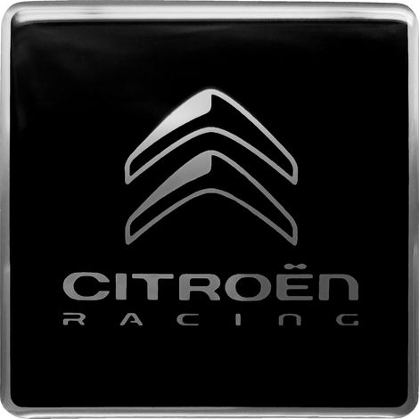 Citroen Racing Adesivo 3D Ufficiale, 52 mm - Colore: NERO