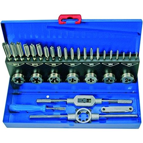 Juego de machos y terrajas BGS Technic 1925 acero HSS-G 32 piezas
