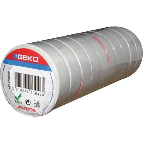 Nastro isolante - 15 mm x 10 m bianco - confezione da 10