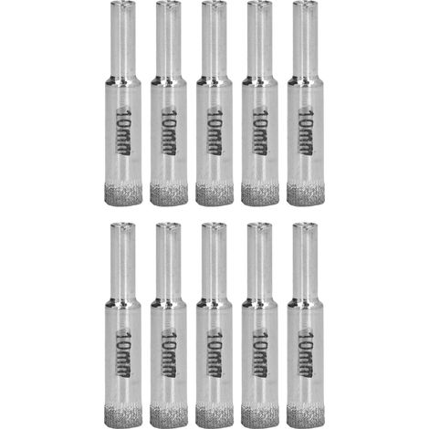 10 forets scie cloche HSS coupe-verre carrelage granit pierre 10mm kit accessoires perçage bricolage (1/5)