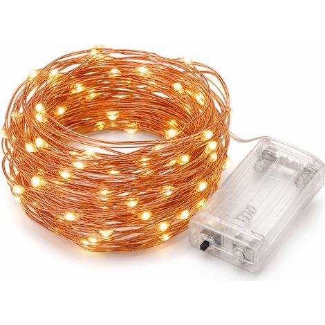 3 m Copper LED Battery Fairy Lights 30 Warm White Lights (1/5)