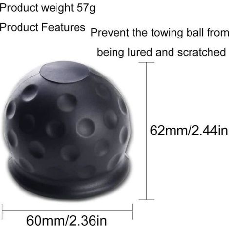 Cache Boule Attelage - 50 mm - Pour Barre De Remorquage Universelle - 2 Pièces (1/4)