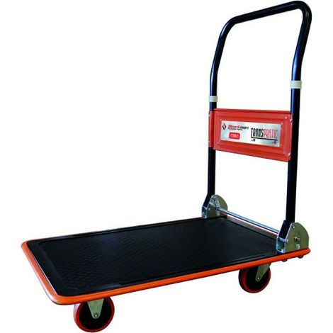 Stockman - Chariot timon rabattable capacité 150 Kg roues en caoutchouc Diam 100 mm - TRANSPRATIC (1/4)