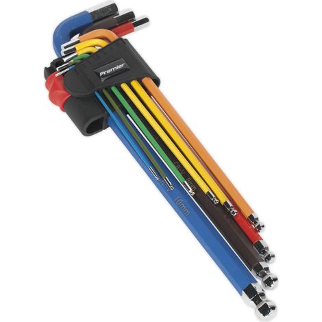 Sealey AK7191 Premier Extra-Long Ball-End Hex Key Set 9pc