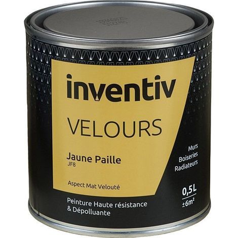 Peinture Velours Jaune Paille Haute Résistance - INVENTIV (0,5L)
