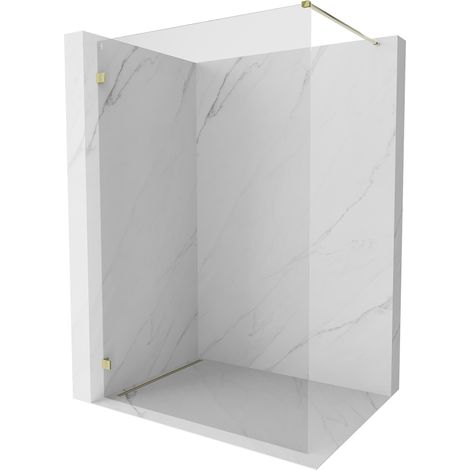 Mexen Lunar Duschwand Walk-in links 110 x 200 cm, transparent 8 mm, gold - 830-110-000-50-00-L