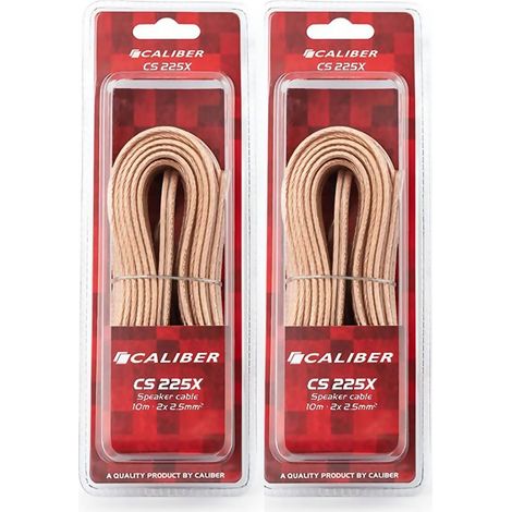 Câbles Audio Caliber CS-225X pour haut-parleur, 2x10M - 2x 2.5mm2 - Transparent