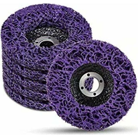 Pack de de 5 Violet Disques de Nettoyage, XU,Disque abrasif de ponceuse,115 x 22 mm Disque Meuleuse Destiné à Traitement de Surface Peinture Disque Abrasif pour Meuleuse D'angle, - KZQ