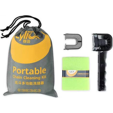 Kit de limpieza de cadena de bicicleta, cepillo, esponja (1/5)