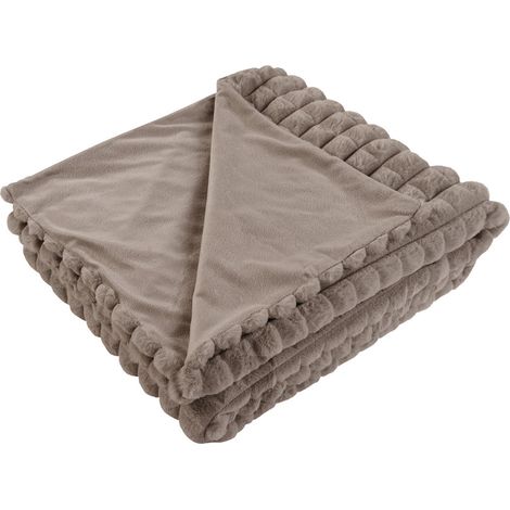 Sweety - plaid - 150x200 cm - en velours - taupe (1/5)