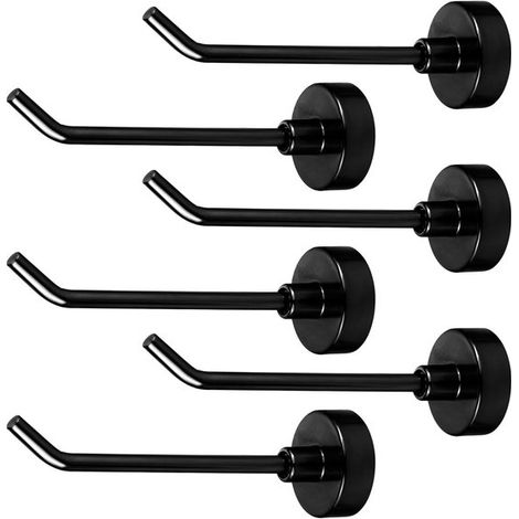 6 Stück Magnethaken, 45°-Winkel, 20 mm Durchmesser, Magnethalter für Küche und Bad (1/5)