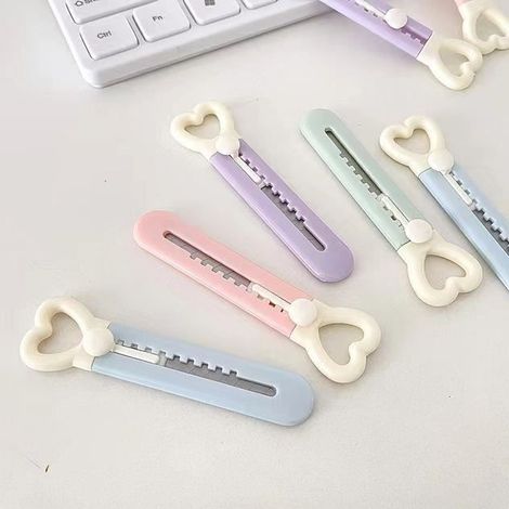 Mini couteau utilitaire de poche, boîte express, coupe-papier Kawaii, emballage artisanal, lame illable quotidienne, papeterie