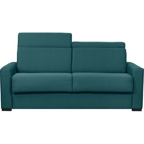 Schlafsofa entenblau mit 18 cm Matratze und verstellbaren Kopfstützen NORO