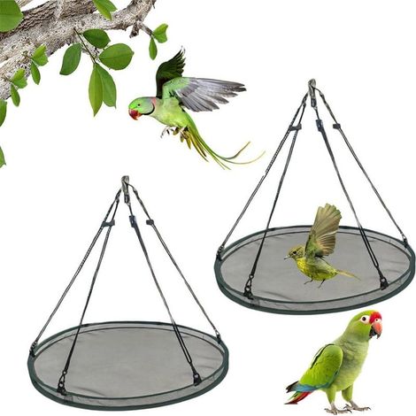 Set mit 2 Vogelfutterschalen, 40 cm Durchmesser, aus Polyesterfaser, dunkelgrün, für Futterstellen im Freien (1/5)