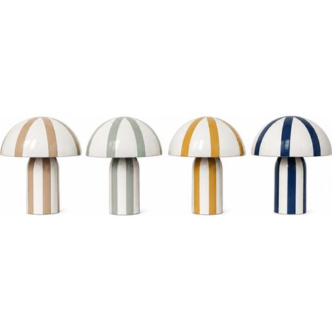Set de 4 lámparas de mesa seta de metal a rayas anchas 24,5 cm (1/4)