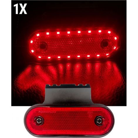 Feu de gabarit LED Tokos avec support, 12–24 V, pour camion, bus, fourgon, remorque, plateau, rouge