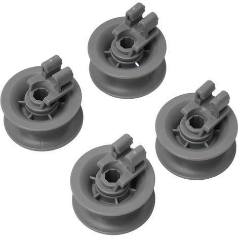 A Lot de 4,  Roulette pour panier supérieur de lave-vaisselle Compatible avec Boschh, Métal, Gris