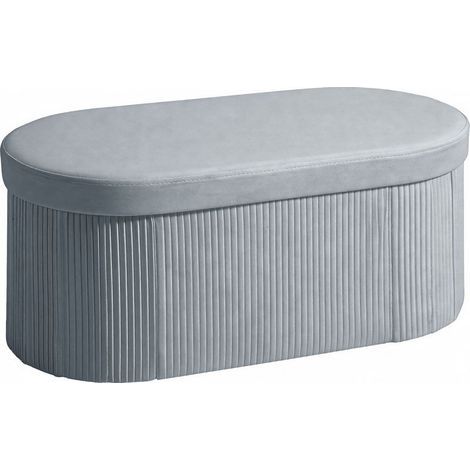 Banc coffre ottoman avec coffre de rangement pliable, 72 L, 76 x 38 x 35 cm, revêtement en velours, gris foncé.