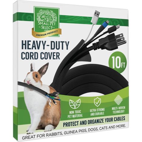Gaine de Cordon Robuste - 3 m - Noir - Protection de câble pour Animaux de Compagnie - Manchon de Gestion de Cordon électrique Durable pour Lapins, Chiens, Chats et Autres Petits (1/5)