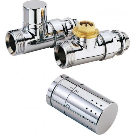 Kit Thermostatique Radiateur Droit ALTERNA Déco Chromé - 3184348 (1/2)