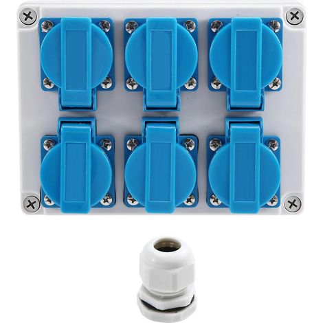 Alimentation électrique extérieure, distributeur d'alimentation pour bâtiments, 16 A, prise de courant, étanche à l'eau et à la poussière. (1/5)