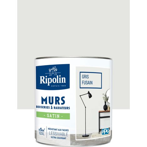 Peinture Murs, Boiseries, Radiateurs RIPOLIN Gris fusain Satin 0,5 L (1/5)