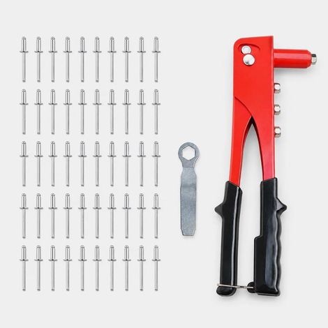 Pince à Riveter Manuelle, 4 Buses (2.4-4.8mm) + 50 Rivets (1/5)