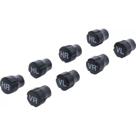 Jeu de capuchons de valve en matière plastique  pour le marquage des pneus  8 pièces
