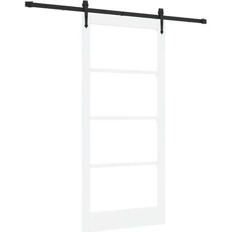 Maison Exclusive - Schiebetür Weiß und Schwarz 93 x 202 cm