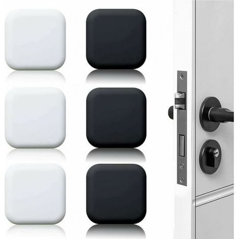 Wall Door Stopper Large 6pcs Self-adhesive Rubber Door Buffer White/Black 45mm×45mm Door Handle Buffer Wall Buffer for Door Handles Against Door Stop (1/4)