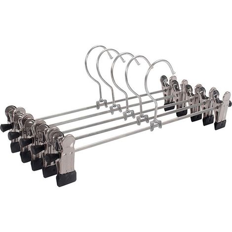 Trouser Hangers, Metal Trouser Hangers, Skirt Hangers in Pack of 10 (1/5)