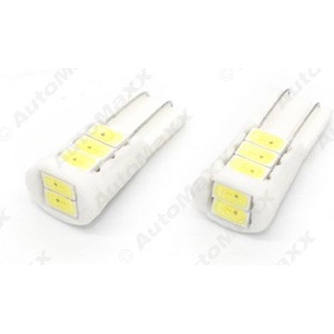 Ceramic LED Automotive Light T10, Parking Light, License Plate Light, Reading Light 5730, 8 LEDs, Ultra-High Brightness White (1/4)