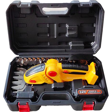 Taille-Haie Électrique Rechargeable avec Coffret Jaune - Idéal pour l'Entretien des Haies et Arbustes (1/5)