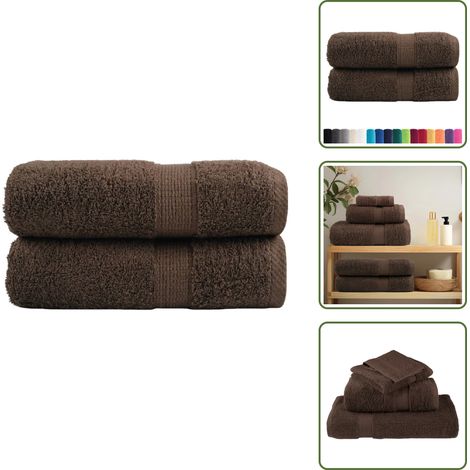 Gesichtstuch - vidaXL Premium-Waschtücher SOLUND 2 Stk. Braun 30x30 cm 600 g/m² - Trainingshandtuch (1/5)
