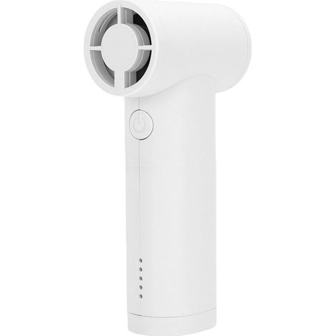 Ventilateur turbo portable 40 000 tr/min, 5 vitesses, batterie rechargeable USB-C 5 000 mAh, idéal pour les voyages et les activités de plein air (blanc). (1/5)
