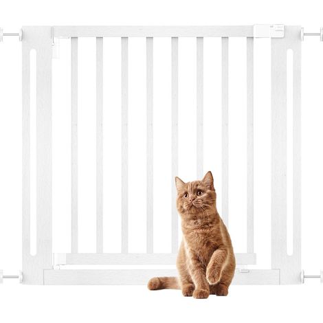 Bettacare Wooden Elegance Dog Gate, White, 87cm - 95cm, Pressure Fit Pet Gate, 65cm Extra Wide Doorway, Easy Installation